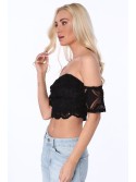 Short lace Spanish top, black ZZ275 - Online store - Boutique